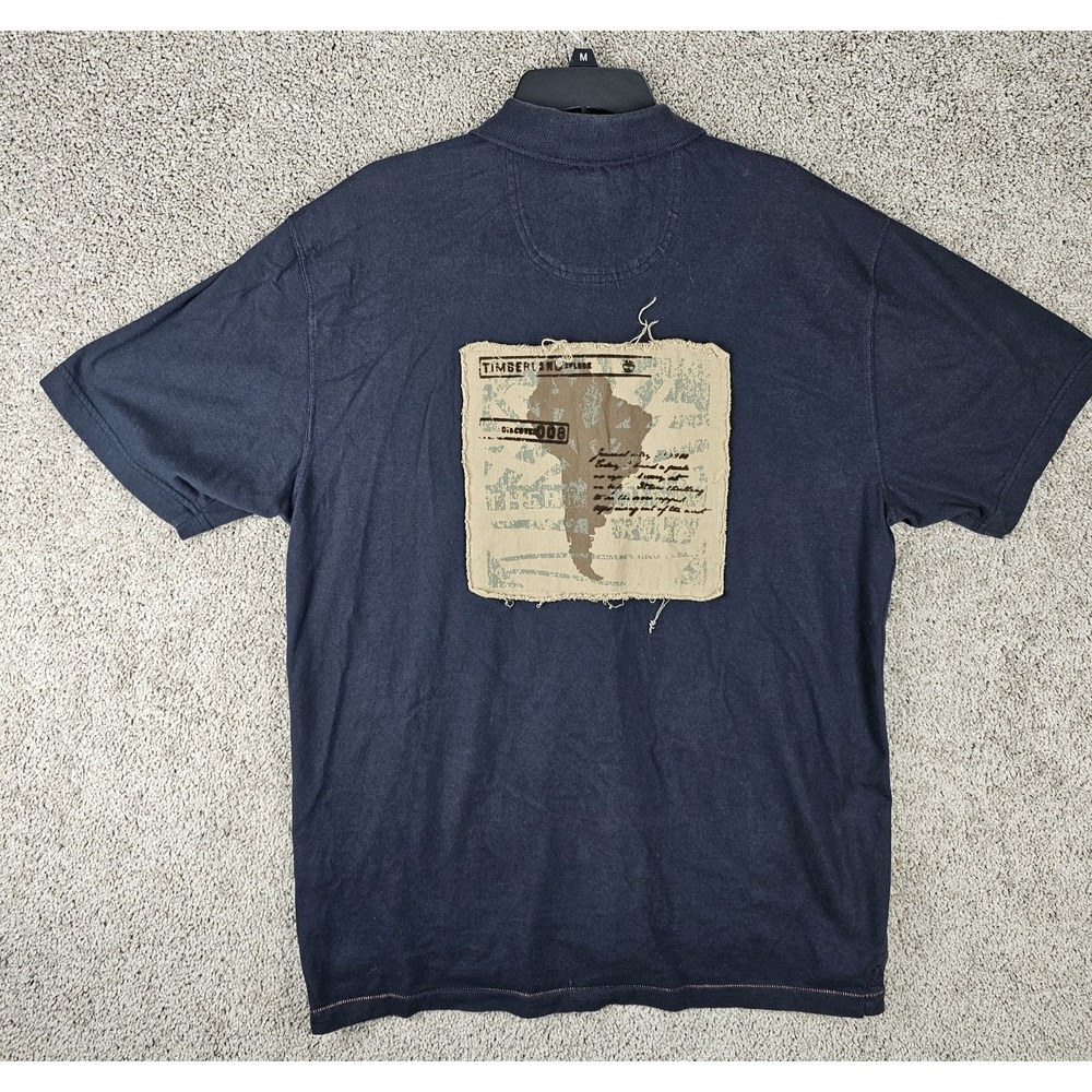 Timberland Expedition Discovery South America Badges Navy Polo Shirt Mens XL